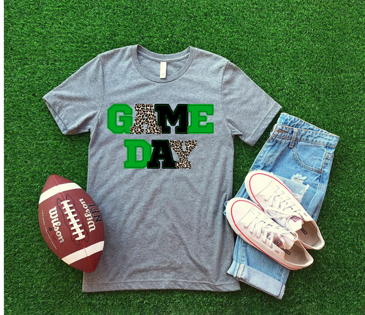 DTF GAME DAY GREEN/BLACK PATCHWORK TRANSFER