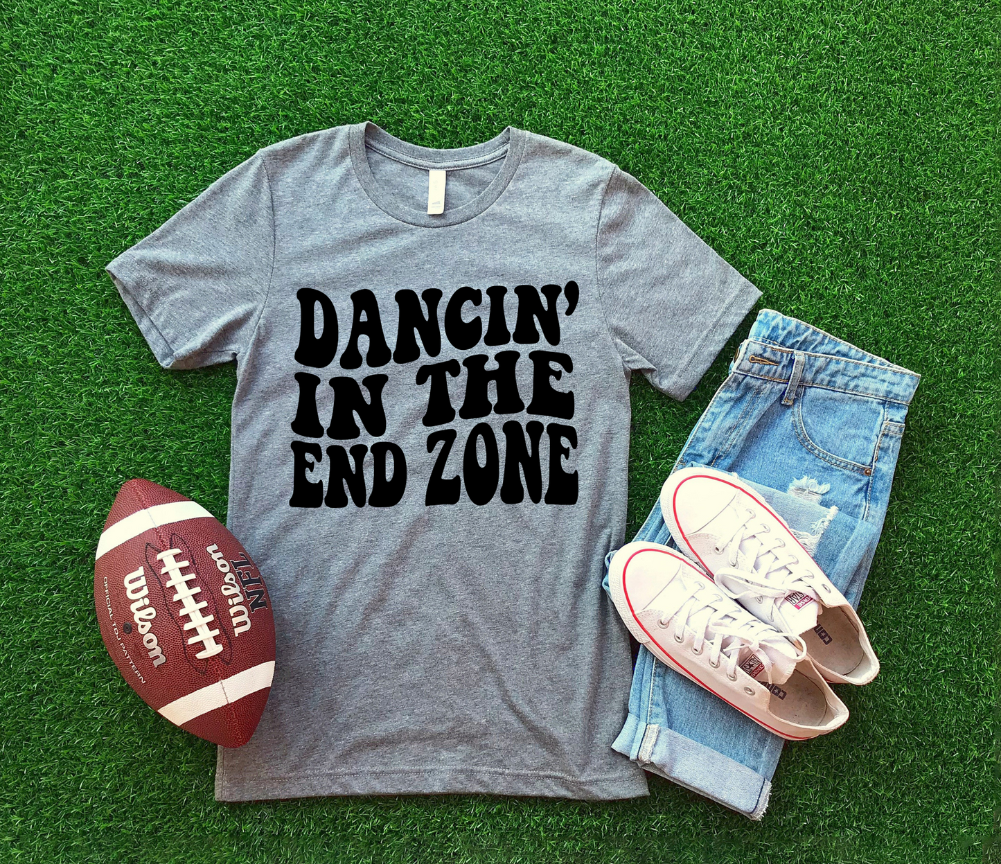 DTF DANCIN' IN THE END ZONE WAVY BLACK TRANSFER