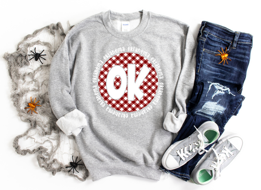 DTF OKLAHOMA CRIMSON GINGHAM TRANSFER