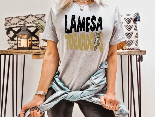 DTF LAMESA TORNADOES BLACK/GOLD LB TRANSFER