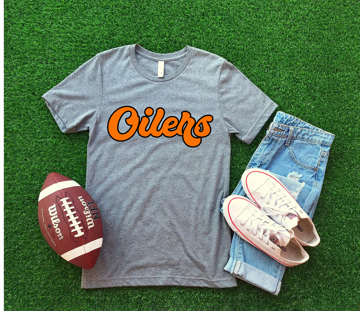 DTF OILERS ORANGE/BLACK RETRO TRANSFER