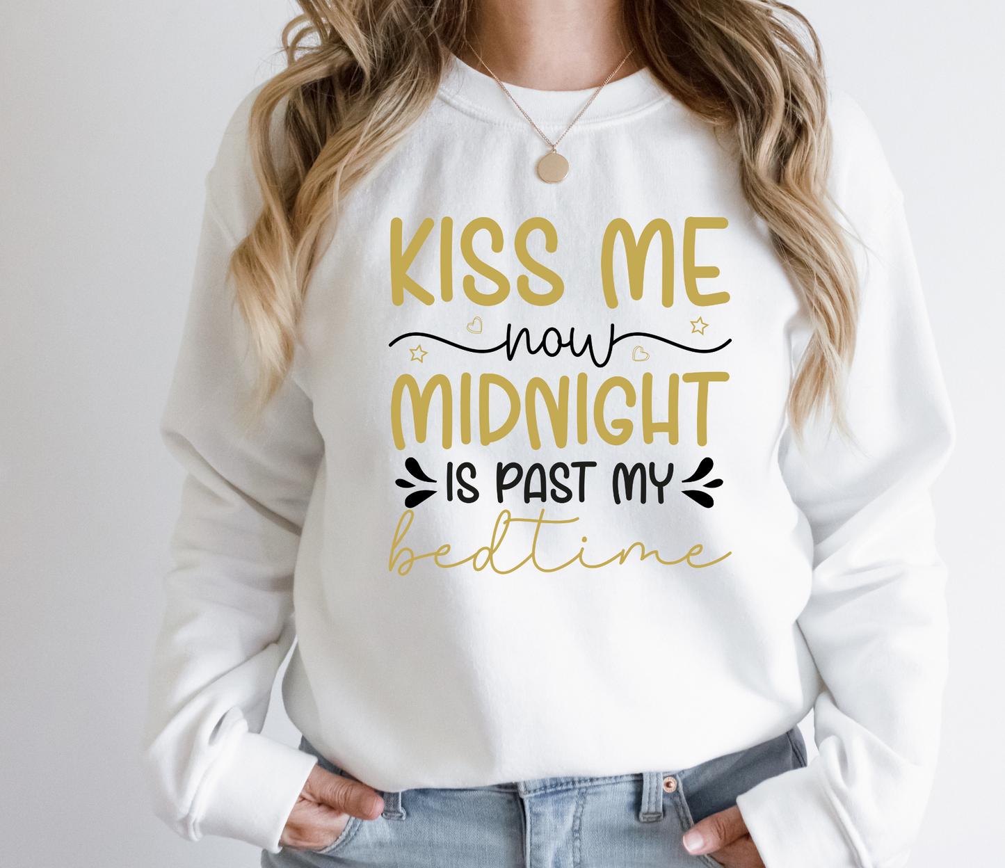 DTF KISS ME NOW MIDNIGHT IS PAST MY BEDTIME TRANSFER