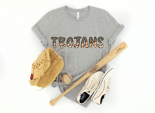 DTF TROJANS LEO/VINTAGE BASEBALL TRANSFER