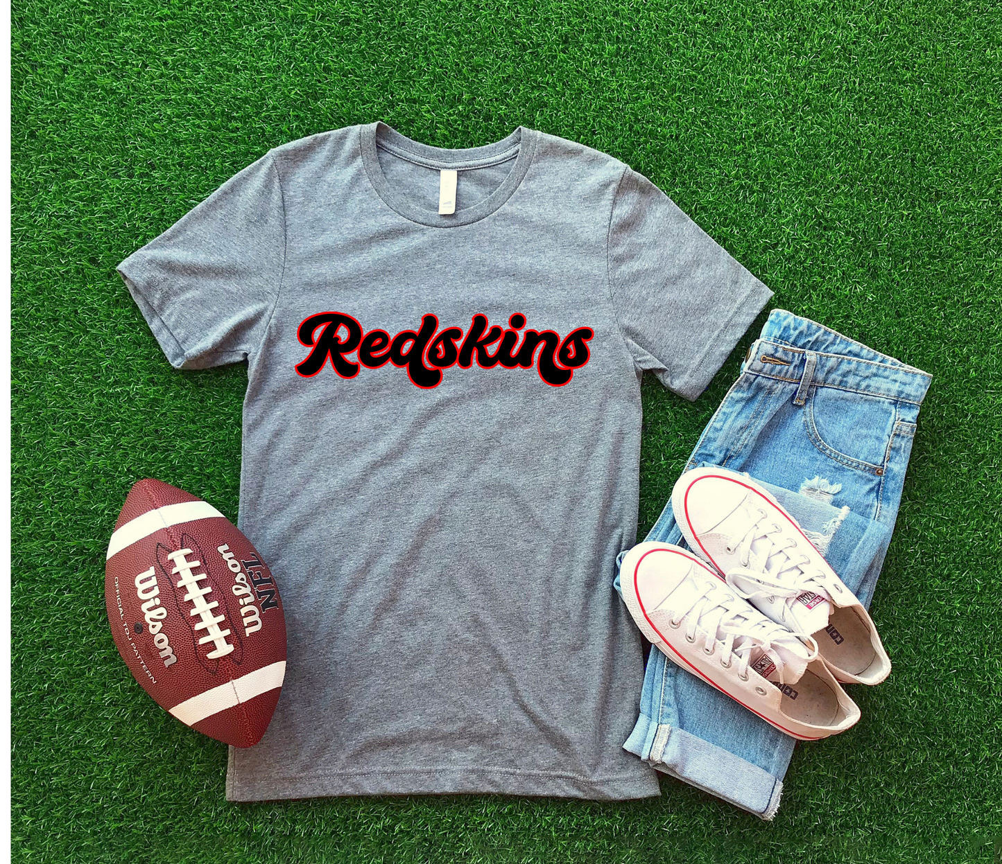 DTF REDSKINS BLACK/RED RETRO TRANSFER