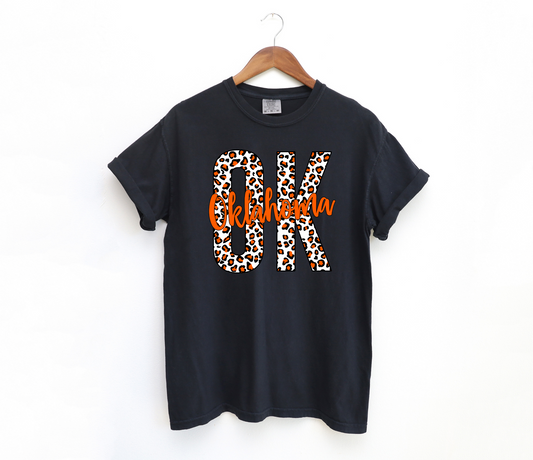 DTF OKLAHOMA WH/ORANGE LEO W/ORANGE SCRIPT TRANSFER