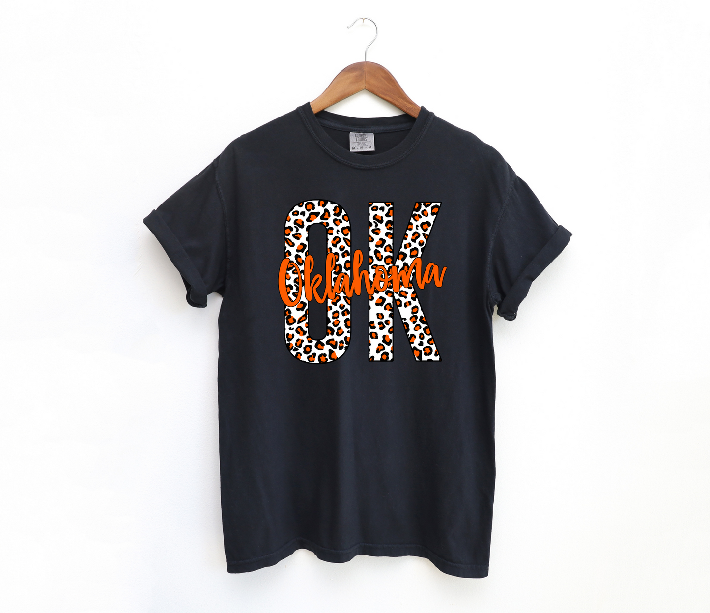 DTF OKLAHOMA WH/ORANGE LEO W/ORANGE SCRIPT TRANSFER