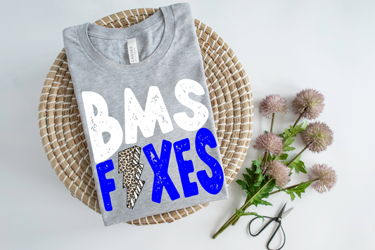 DTF BMS FOXES WHITE/ROYAL LB TRANSFER