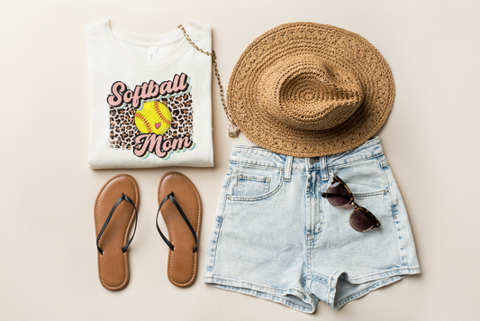 DTF RETRO SOFTBALL MOM CHEETAH TRANSFER