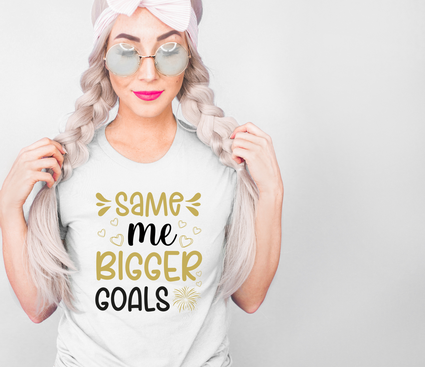 DTF SAME ME BIGGER GOALS BLACK/GOLD TRANSFER