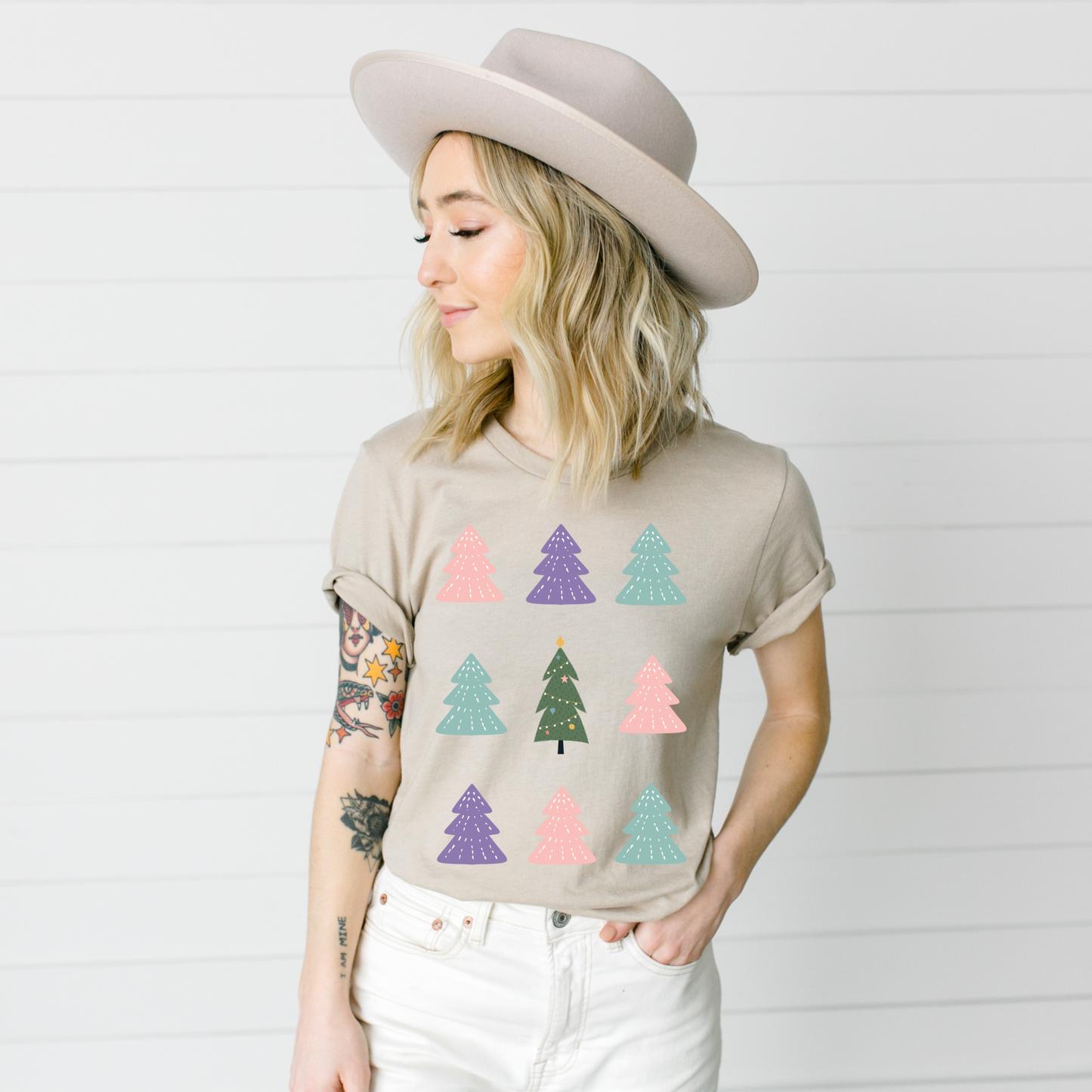 DTF STACKED PASTEL CHRISTMAS TREES TRANSFER