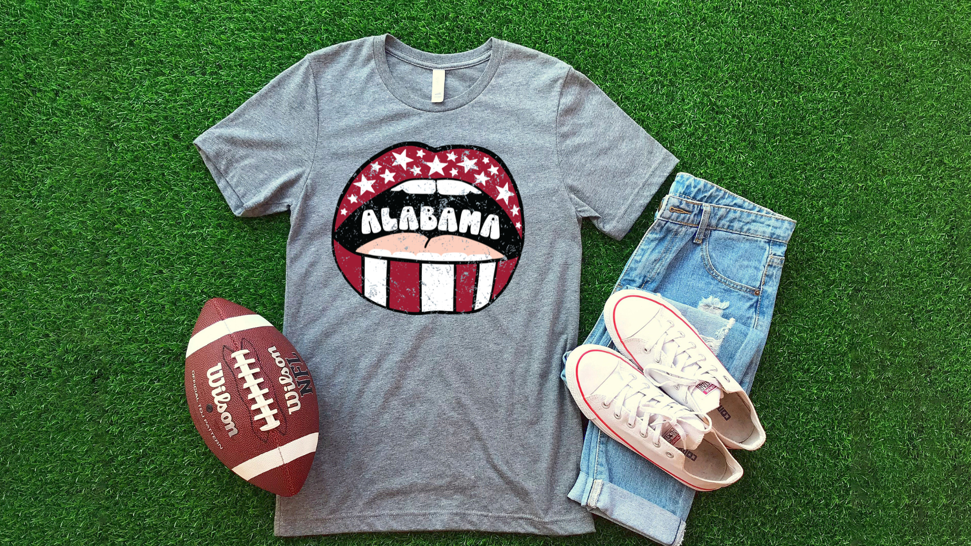 DTF ALABAMA CRIMSON/BLACK LIPS DISTRESSED TRANSFER – Tulsa DTF Prints