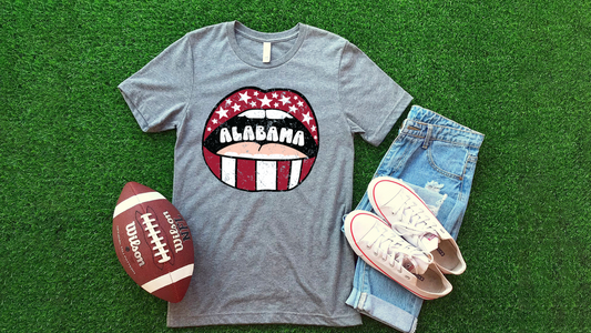 DTF ALABAMA CRIMSON/BLACK LIPS DISTRESSED TRANSFER