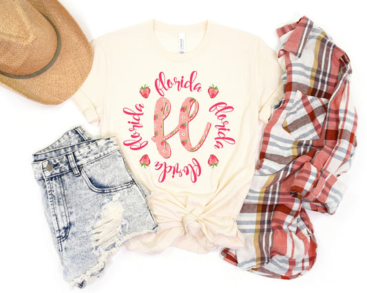 DTF FLORIDA STRAWBERRY + GINGHAM TRANSFER
