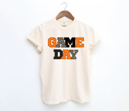 GAME DAY ORANGE & BLACK PATCHWORK TRANSFER