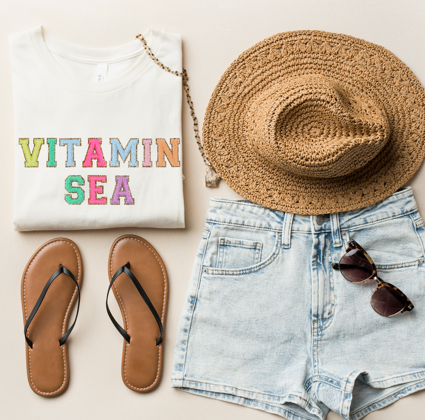 DTF FAUX CHENILLE VITAMIN SEA TRANSFER