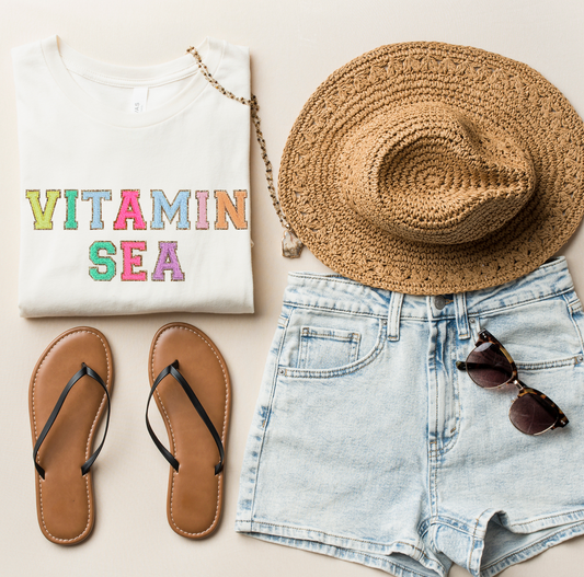 DTF FAUX CHENILLE VITAMIN SEA TRANSFER