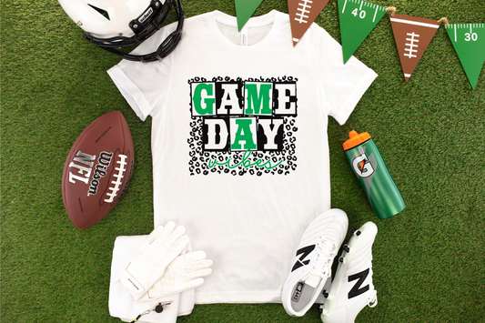 DTF GAME DAY VIBES GREEN/BLACK LEOPARD TRANSFER