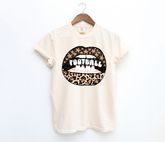 DTF FOOTBALL MAMA LEOPARD LIPS DISTRESSED TRANSFER