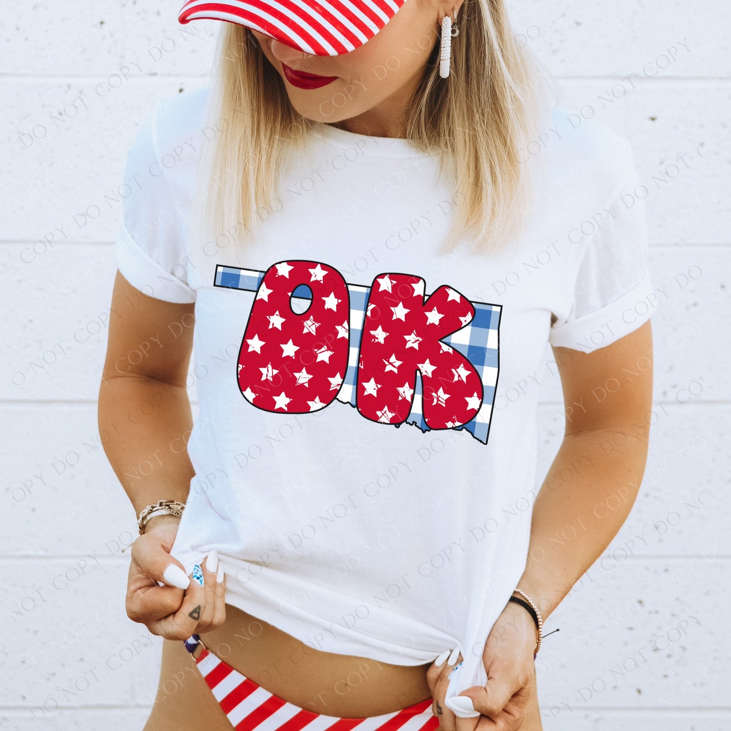 DTF OKLAHOMA GINGHAM STATE STARS TRANSFER