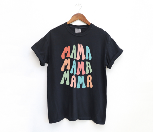 DTF MAMA RETRO WAVY STACKED TRANSFER