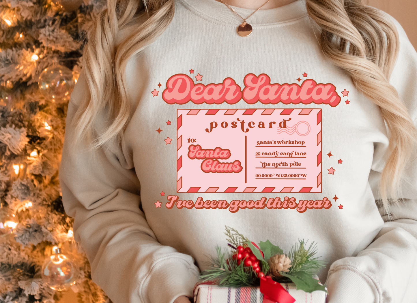DTF DEAR SANTA POSTCARD TRANSFER