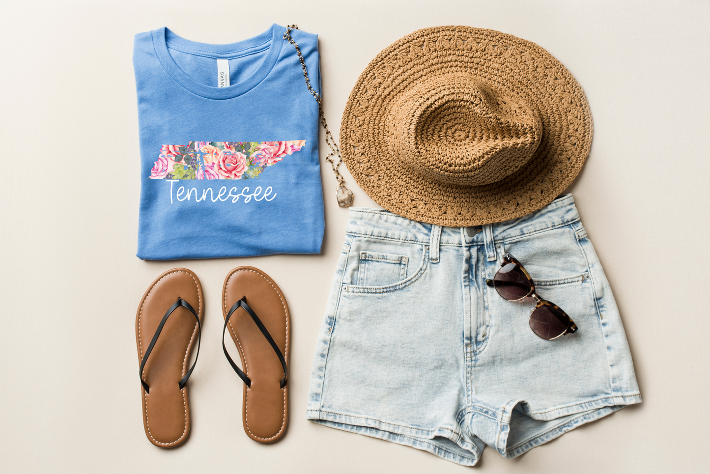 DTF TENNESSEE DISTRESSED FLORAL SCRIPT TRANSFER