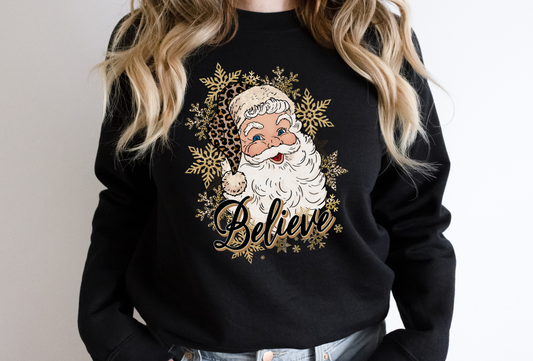 DTF VINTAGE SANTA LEOPARD/GOLD TRANSFER