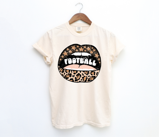 DTF FOOTBALL LEOPARD LIPS DISTRESSED TRANSFER