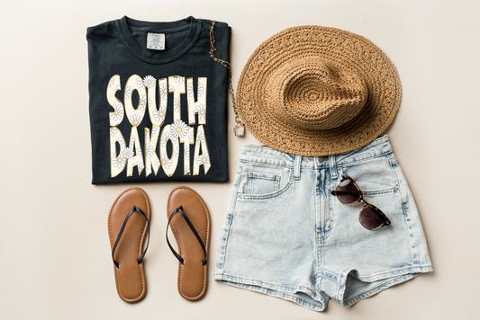 DTF SOUTH DAKOTA YELLOW DAISY TRANSFER