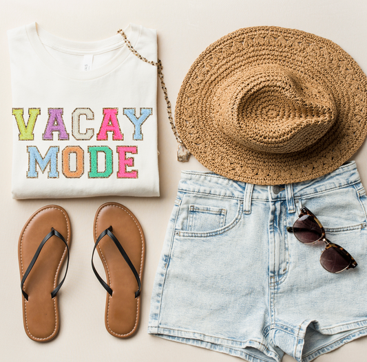 DTF FAUX CHENILLE VACAY MODE TRANSFER