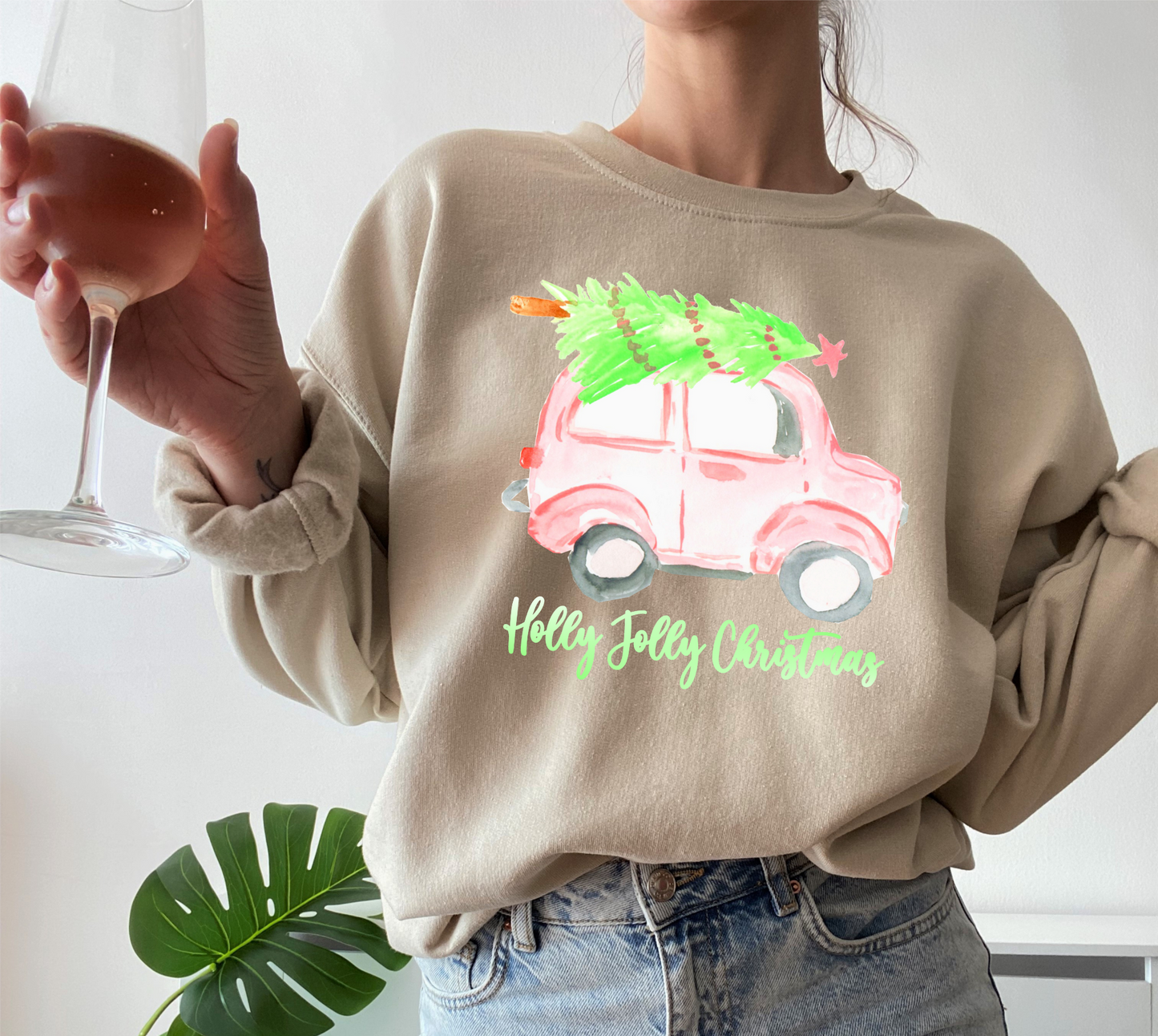 DTF MERRY CHRISTMAS WATERCOLOR PUNCH BUGGY TRANSFER