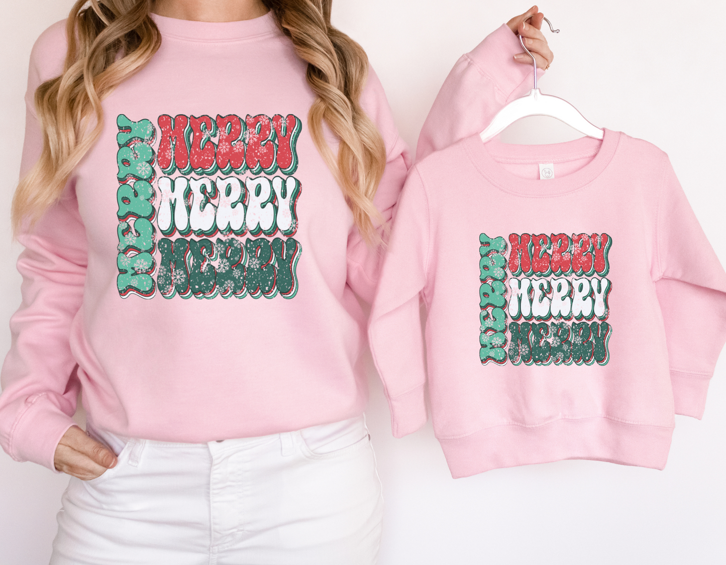 DTF MERRY STACKED DISTRESSED TRANSFER