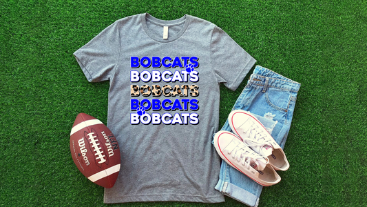 DTF BOBCATS ROYAL/WHITE STACKED TRANSFER