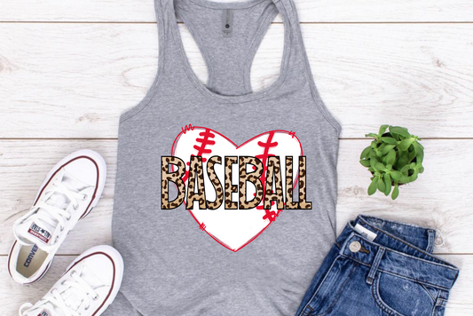 DTF BASEBALL HEART TRANSFER
