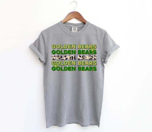 DTF GOLDEN BEARS GREEN/YELLOW STACKED TRANSFER