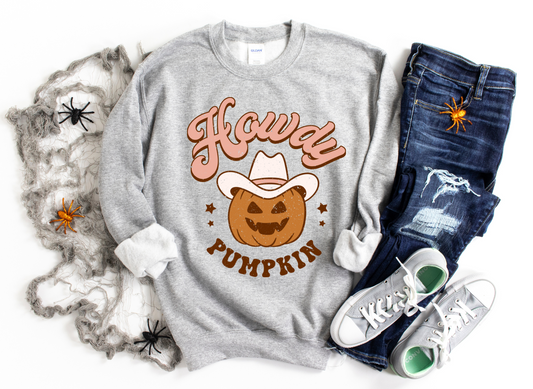 DTF HOWDY PUMPKIN DISTRESSED TRANSFER
