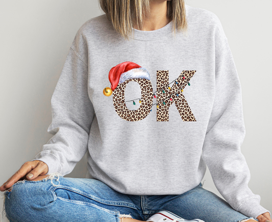 DTF OKLAHOMA LEO CHRISTMAS HAT TRANSFER