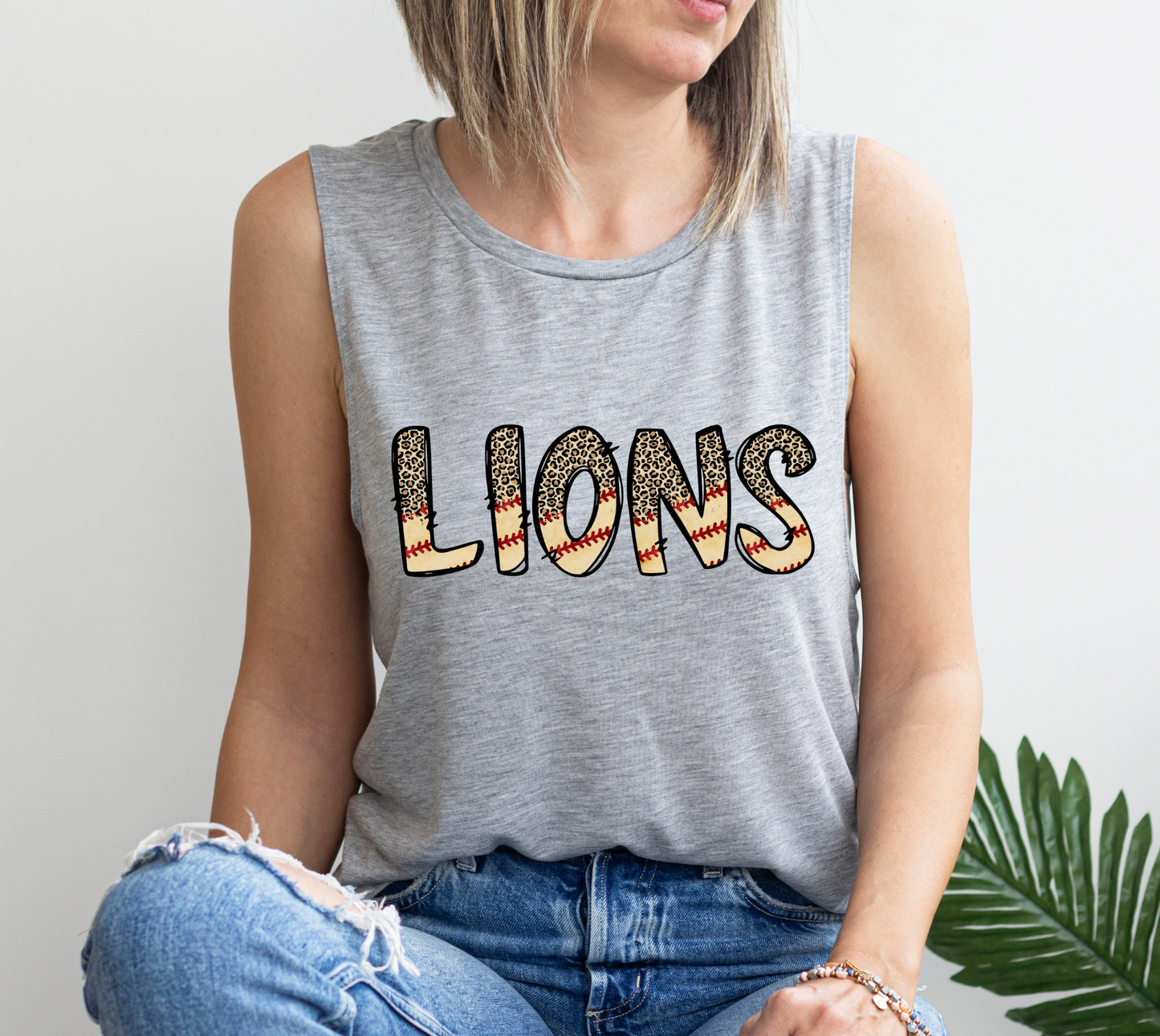 DTF LIONS LEO/VINTAGE BASEBALL TRANSFER