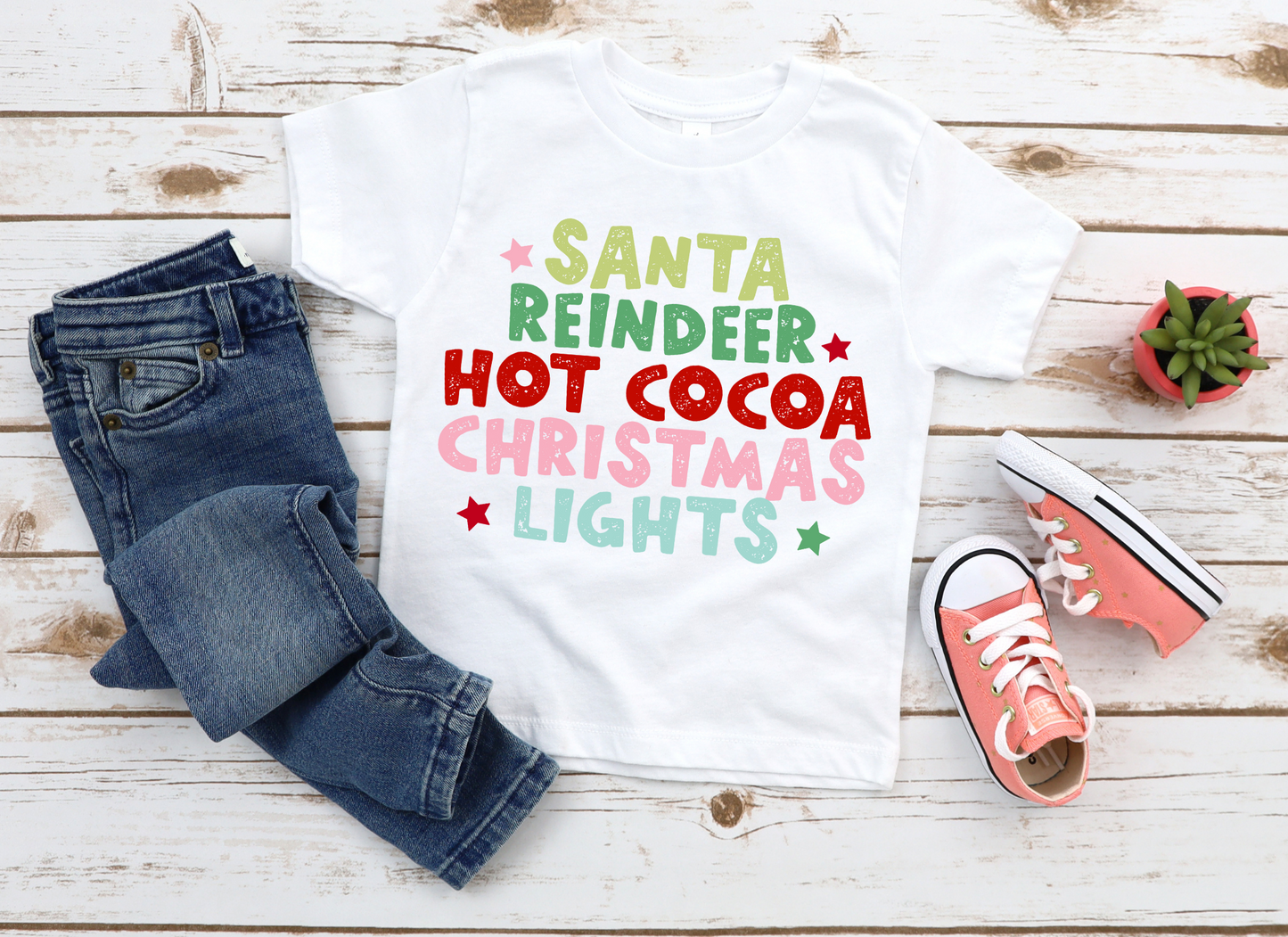 DTF SANTA, REINDEER, HOT COCOA & CHRISTMAS LIGHTS TRANSFER