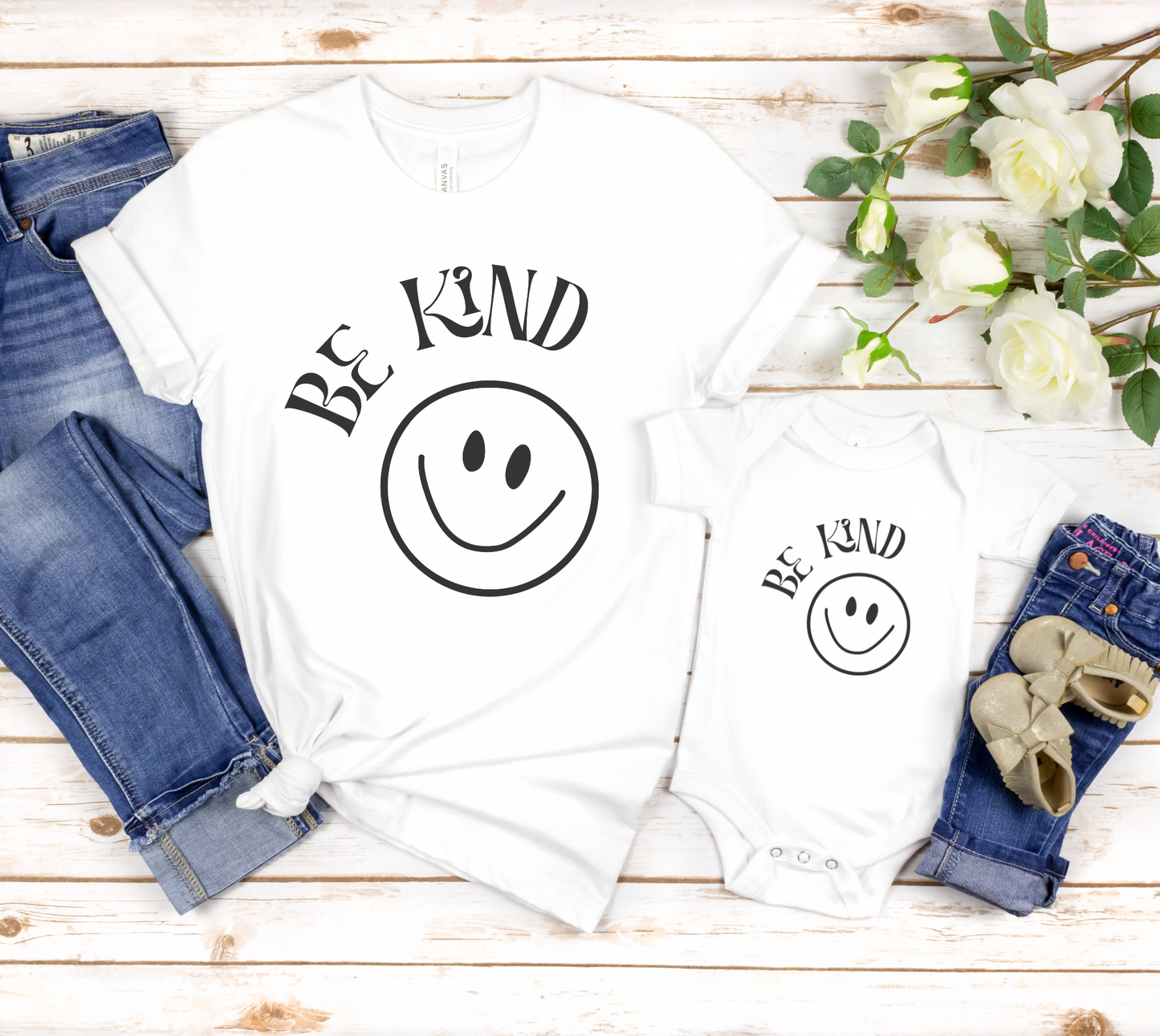 DTF BE KIND SMILEY TRANSFER