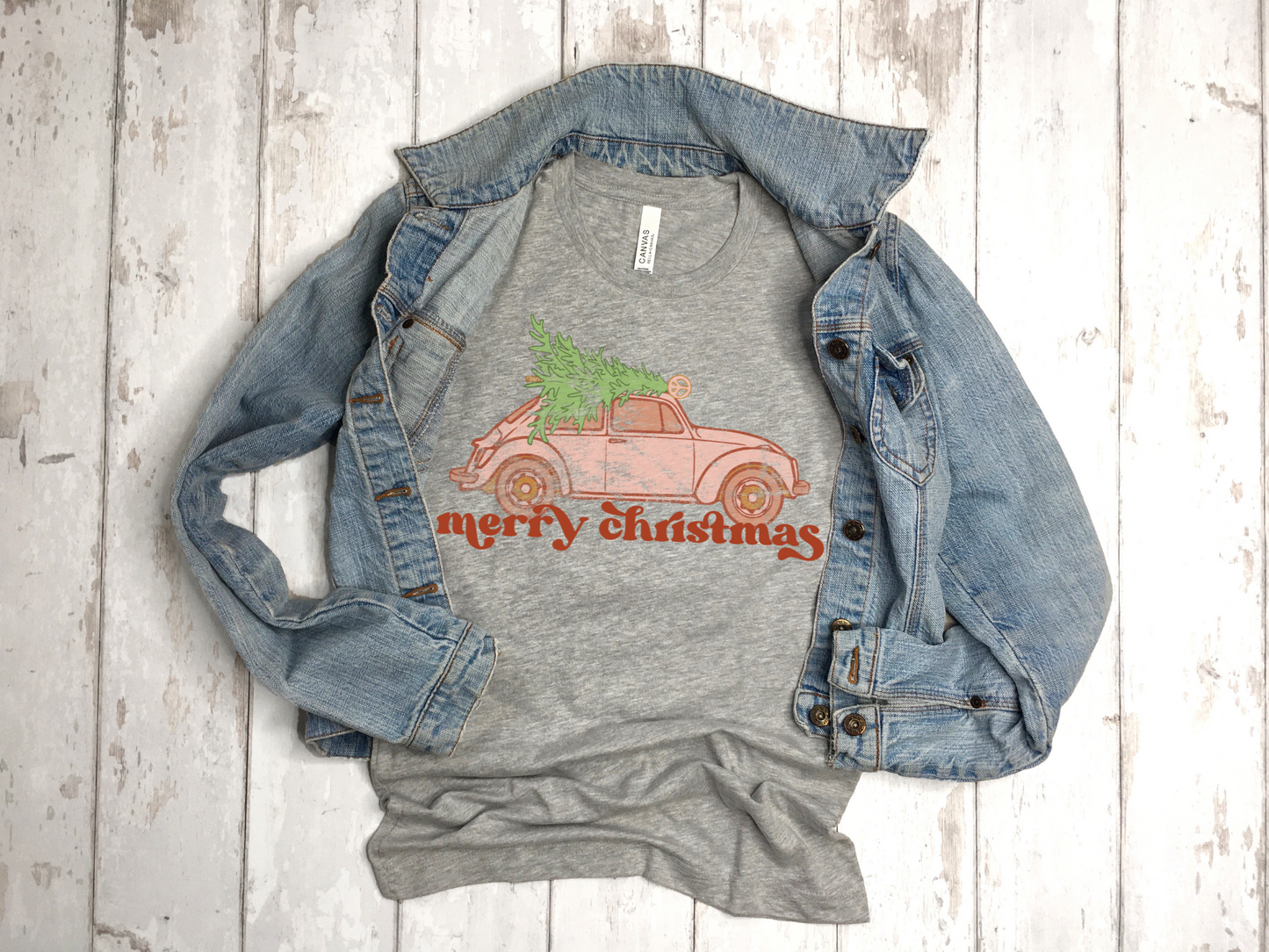 DTF PUNCH BUGGY/CHRISTMAS TREE DISTRESSED TRANSFER