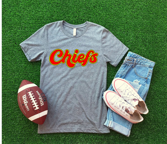 DTF CHIEFS RED/YELLOW RETRO TRANSFER