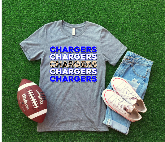 DTF CHARGERS ROYAL/WHITE STACKED TRANSFER