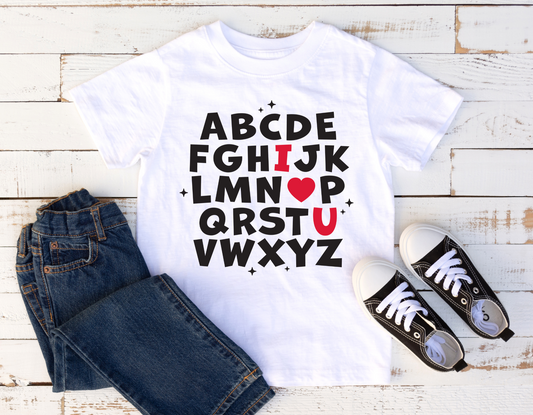 DTF ABCDE I LOVE YOU TRANSFER