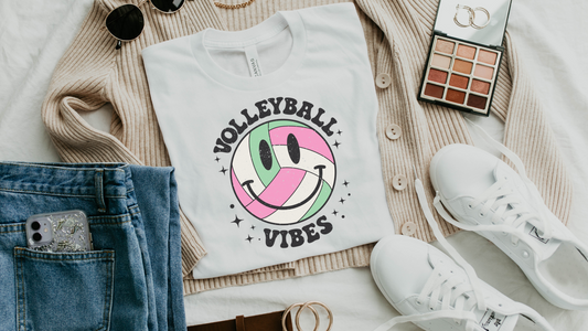 DTF VOLLEYBALL VIBES (pink & green) TRANSFER