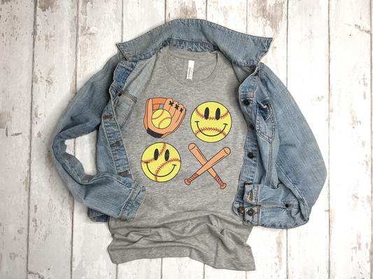 DTF SOFTBALL GLOVE, BAT & BALL TRANSFER