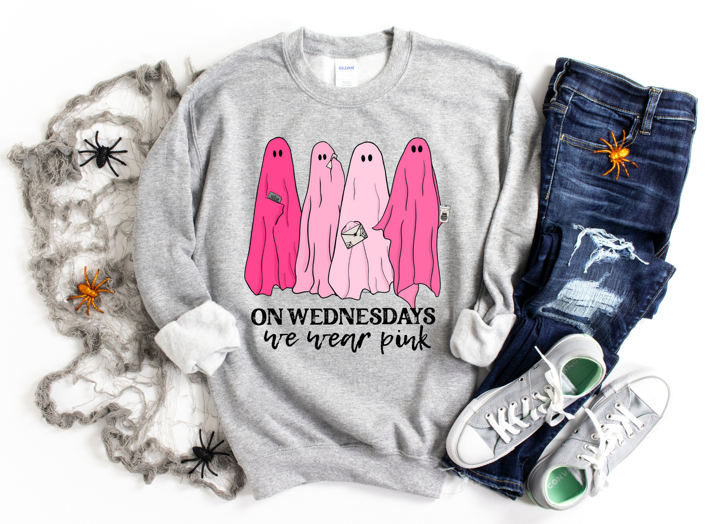 DTF ON WED WE WEAR PINK GHOSTS TRANSFER