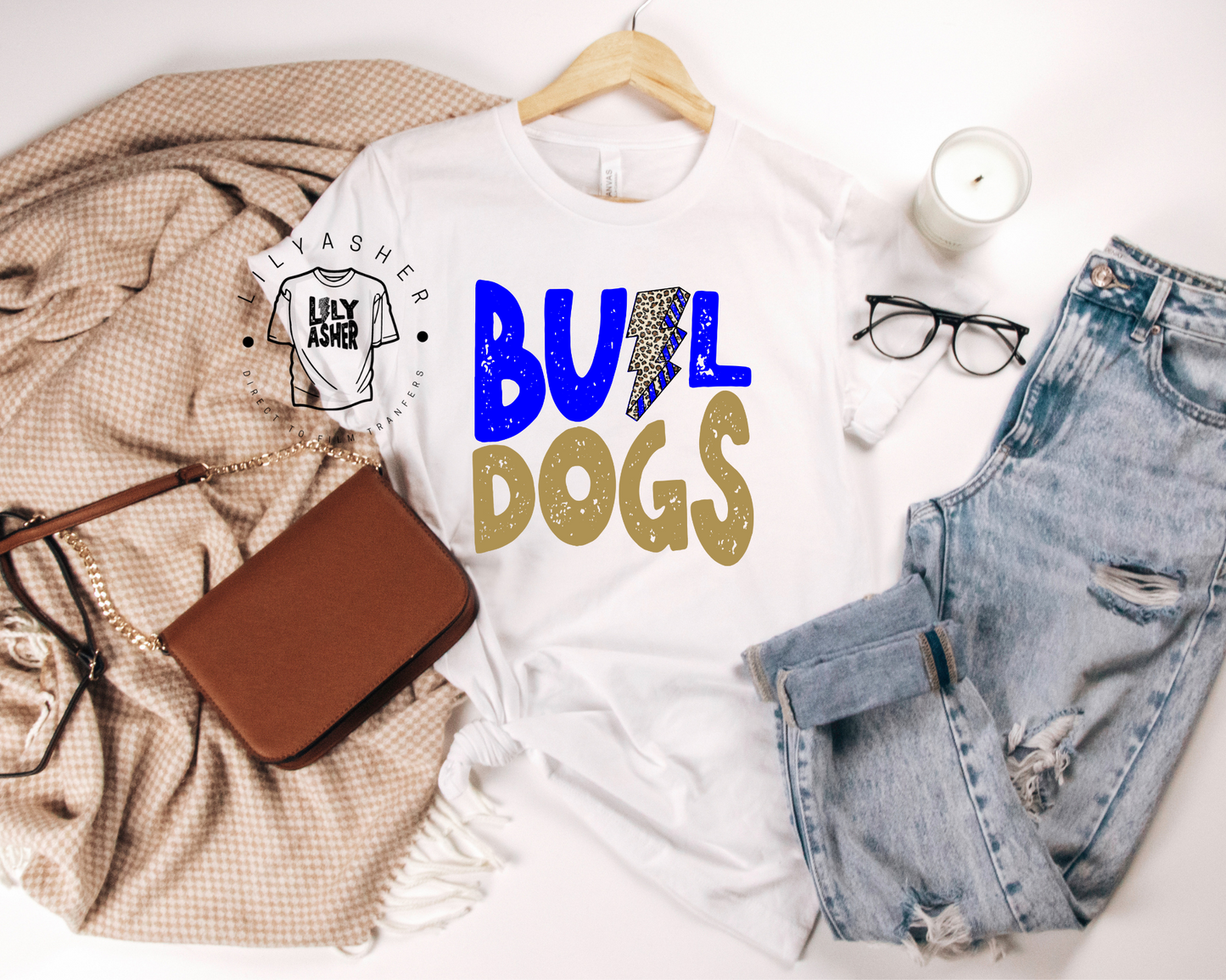 DTF BULLDOGS ROYAL/GOLD LB TRANSFER