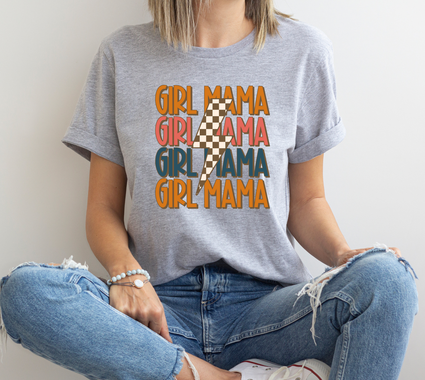 DTF GIRL MAMA STACKED CHECKERED LB TRANSFER