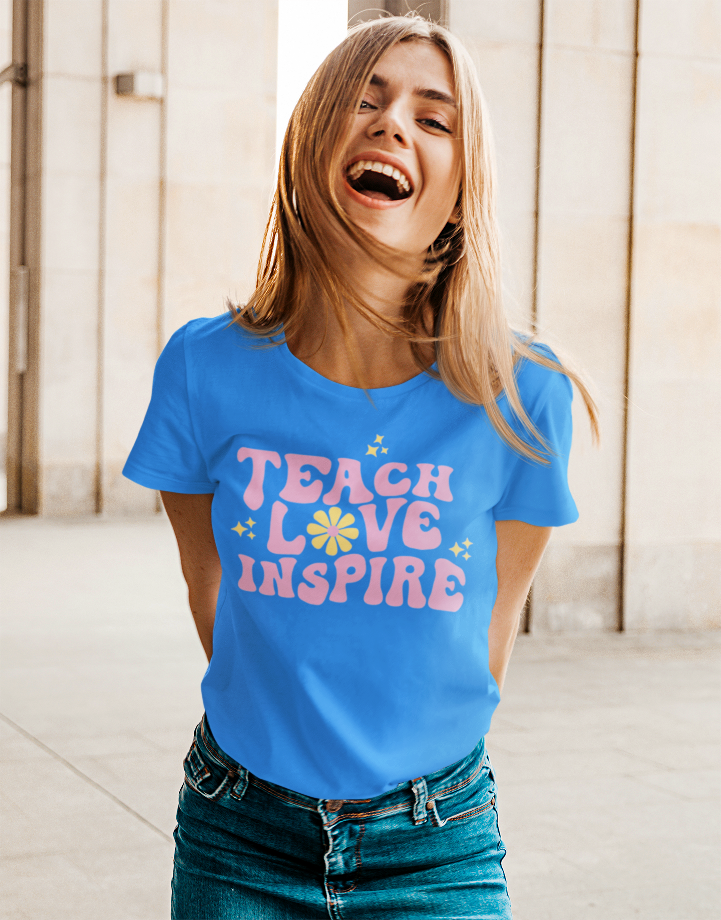 DTF TEACH LOVE INSPIRE GROOVY TRANSFER